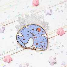 Load image into Gallery viewer, Blue Dreaming Cat Enamel Pin