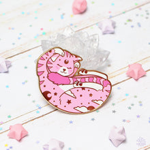 Load image into Gallery viewer, Pink Dreaming Cat Enamel Pin