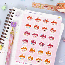 Load image into Gallery viewer, Mushroom Emotions Sticker Sheet