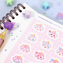 Load image into Gallery viewer, Unicorn Emotions Sticker Sheet