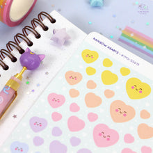 Load image into Gallery viewer, Rainbow Hearts Sticker Sheet