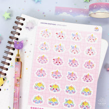Load image into Gallery viewer, Unicorn Emotions Sticker Sheet