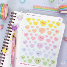 Load image into Gallery viewer, Rainbow Hearts Sticker Sheet
