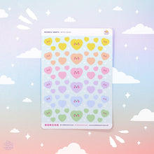 Load image into Gallery viewer, Rainbow Hearts Sticker Sheet