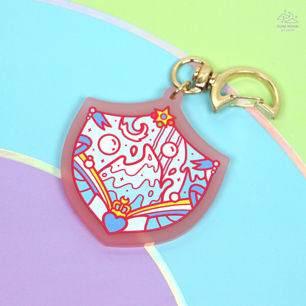 Water Shield Pink Frosted Acrylic Charm