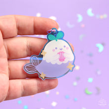 Load image into Gallery viewer, Mermaid Ghostie Iridescent Acrylic Keychain
