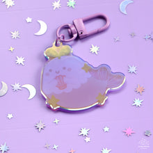 Load image into Gallery viewer, Mermaid Ghostie Iridescent Acrylic Keychain
