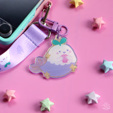 Load image into Gallery viewer, Mermaid Ghostie Iridescent Acrylic Keychain
