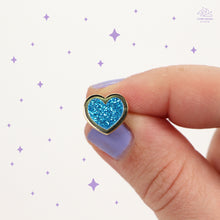 Load image into Gallery viewer, Glitter Heart Mini Enamel Pin
