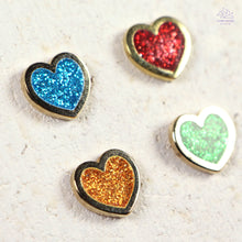 Load image into Gallery viewer, Glitter Heart Mini Enamel Pin
