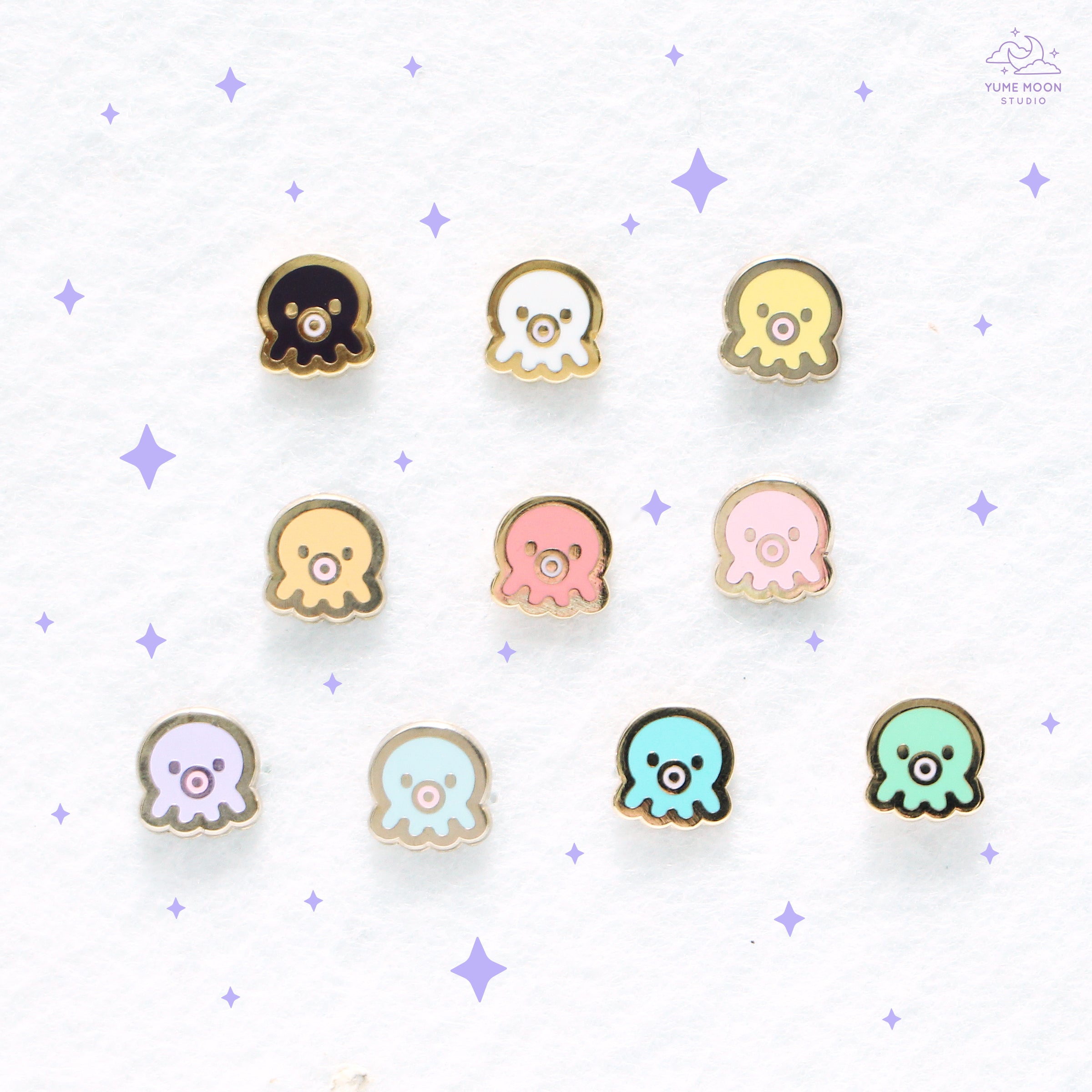 Octopus Mini Enamel Pin – Yume Moon Studio