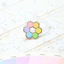 Load image into Gallery viewer, Pastel Rainbow Honeycomb Enamel Pin
