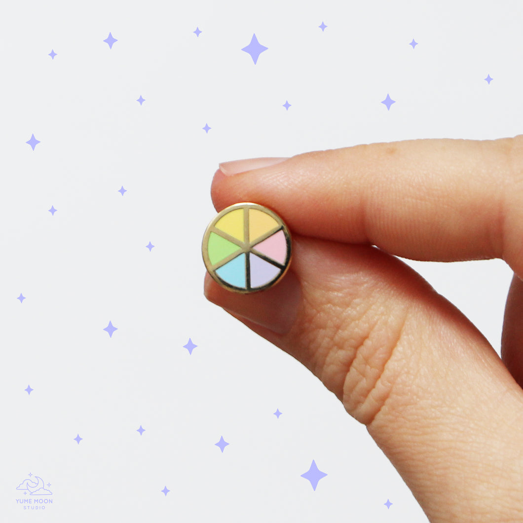 Pastel Rainbow Wheel Mini Enamel Pin
