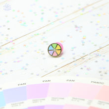 Load image into Gallery viewer, Pastel Rainbow Wheel Mini Enamel Pin

