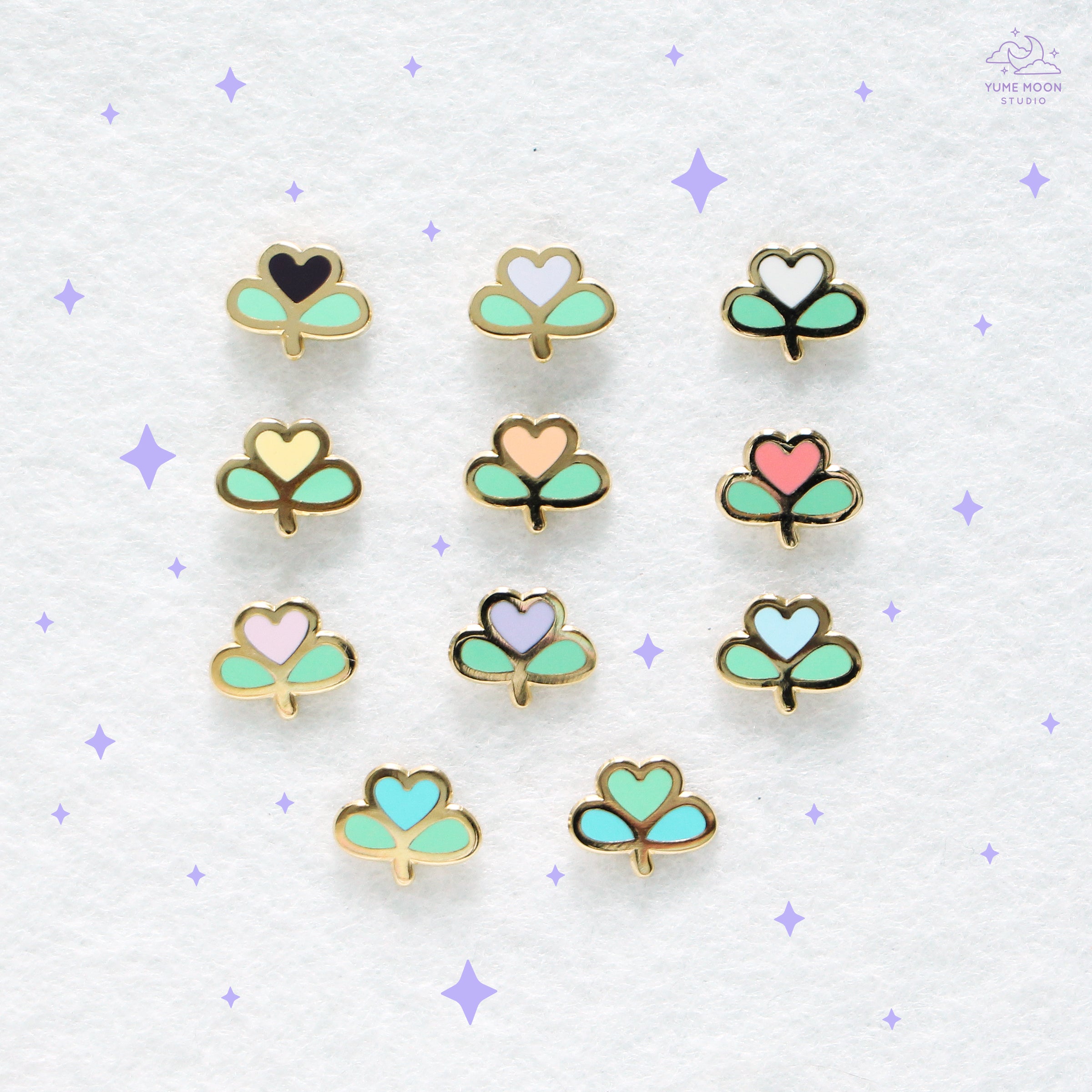 Blooming Heart Mini Enamel Pin – Yume Moon Studio