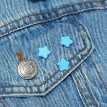 Load image into Gallery viewer, Blue Stars - Set of 3 Tiny Dyed Enamel Pin
