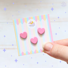 Load image into Gallery viewer, Pink Hearts - Set of 3 Tiny Dyed Enamel Pin
