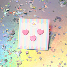 Load image into Gallery viewer, Pink Hearts - Set of 3 Tiny Dyed Enamel Pin
