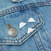 Load image into Gallery viewer, White Clouds - Set of 3 Tiny Dyed Enamel Pin
