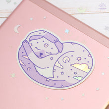 Load image into Gallery viewer, Dreaming Lavender Cat Holographic Sticker

