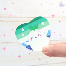 Load image into Gallery viewer, Vincian Pride Ghostie Holographic Laminated Heart Sticker
