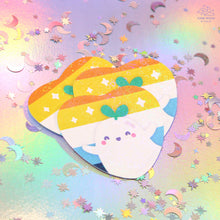Load image into Gallery viewer, Aroace Pride Ghostie Holographic Laminated Heart Sticker
