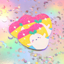 Load image into Gallery viewer, Pansexual Pride Ghostie Holographic Laminated Heart Sticker
