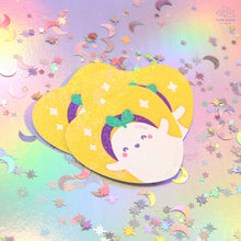 Load image into Gallery viewer, Intersex Pride Ghostie Holographic Laminated Heart Sticker
