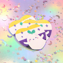 Load image into Gallery viewer, Non Binary Pride Ghostie Holographic Laminated Heart Sticker
