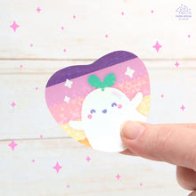 Load image into Gallery viewer, Trixic Pride Ghostie Holographic Laminated Heart Sticker
