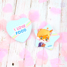 Load image into Gallery viewer, I love Food + Kyou Button Badges
