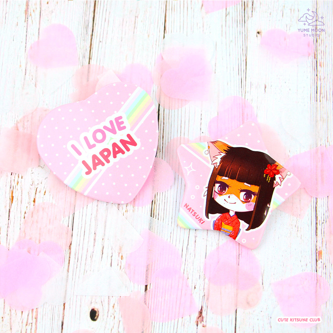 I love Japan + Natsuki Button Badges