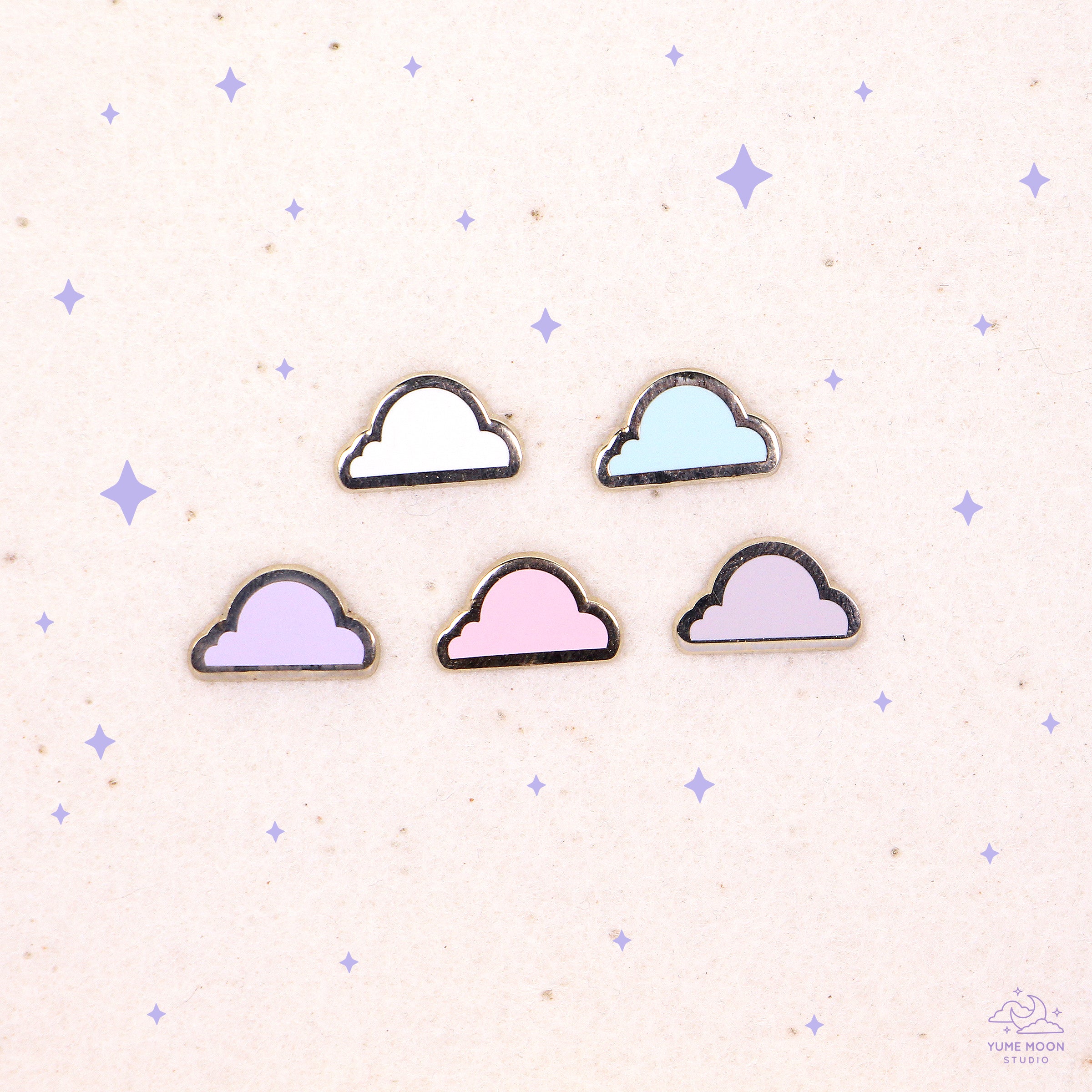 Cloud Mini Enamel Pin – Yume Moon Studio