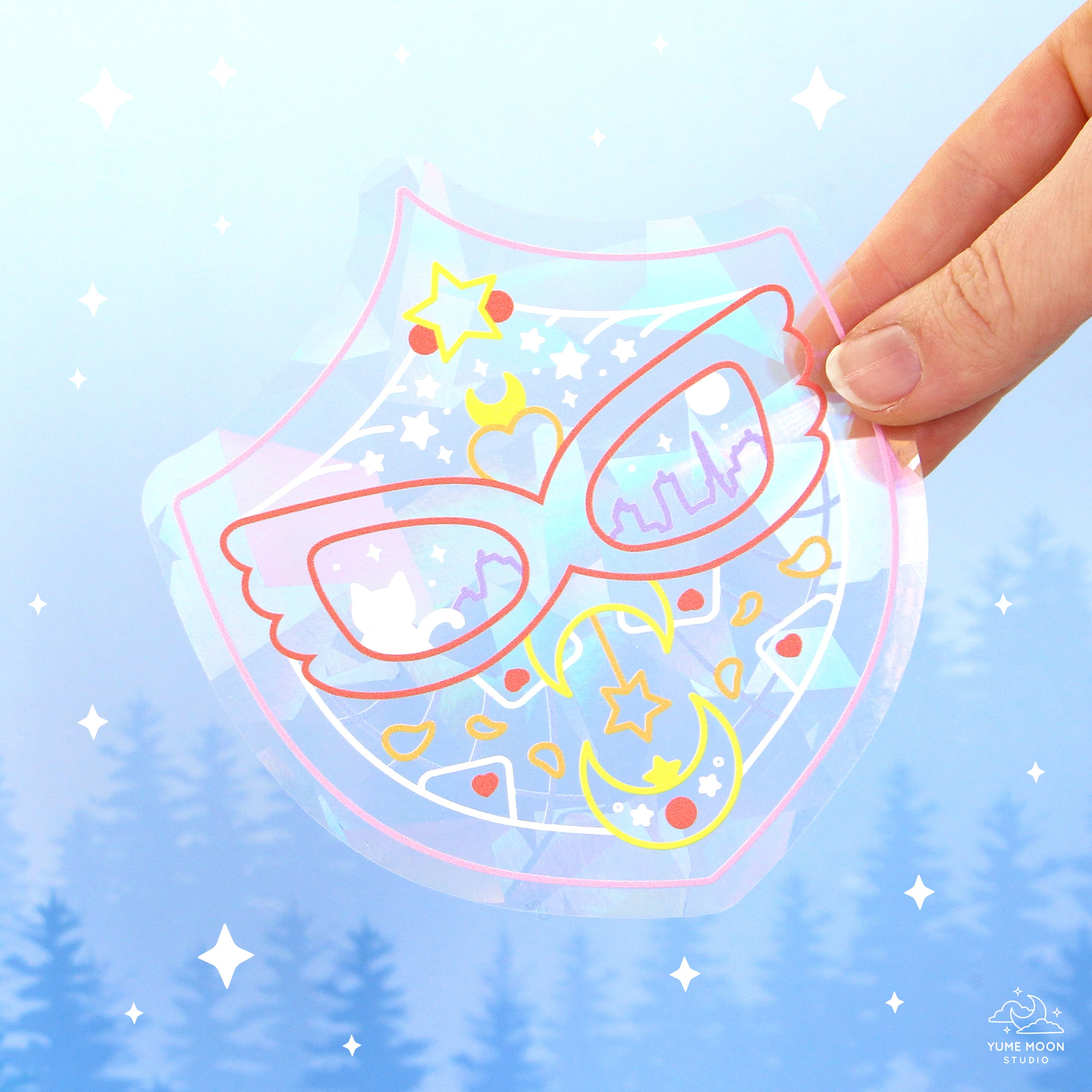Red Mask Shield Suncatcher Window Decal – Yume Moon Studio