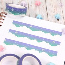 Load image into Gallery viewer, Dark Dream Washi Tape - Silver Holographic Foil
