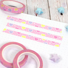 Load image into Gallery viewer, Pastel Hearts Thin Washi Tape
