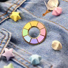 Load image into Gallery viewer, Pastel Rainbow Color Wheel Enamel Pin
