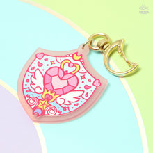 Load image into Gallery viewer, Heart Shield Pink Frosted Acrylic Charm
