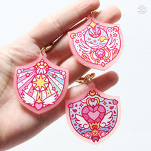 Load image into Gallery viewer, Star Shield Pink Frosted Acrylic Charm
