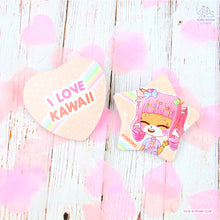 Load image into Gallery viewer, I love Kawaii + Momoko Button Badges
