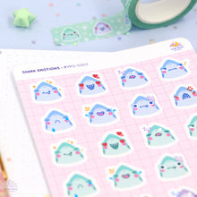 Load image into Gallery viewer, Shark Emotions Sticker Sheet
