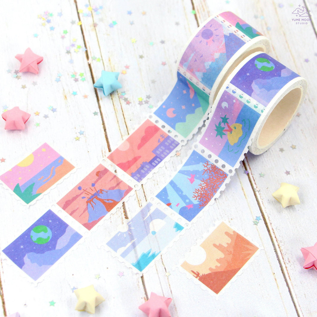 Sceneries of the World Stamps Washi Tape