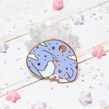 Load image into Gallery viewer, Blue Dreaming Cat Enamel Pin
