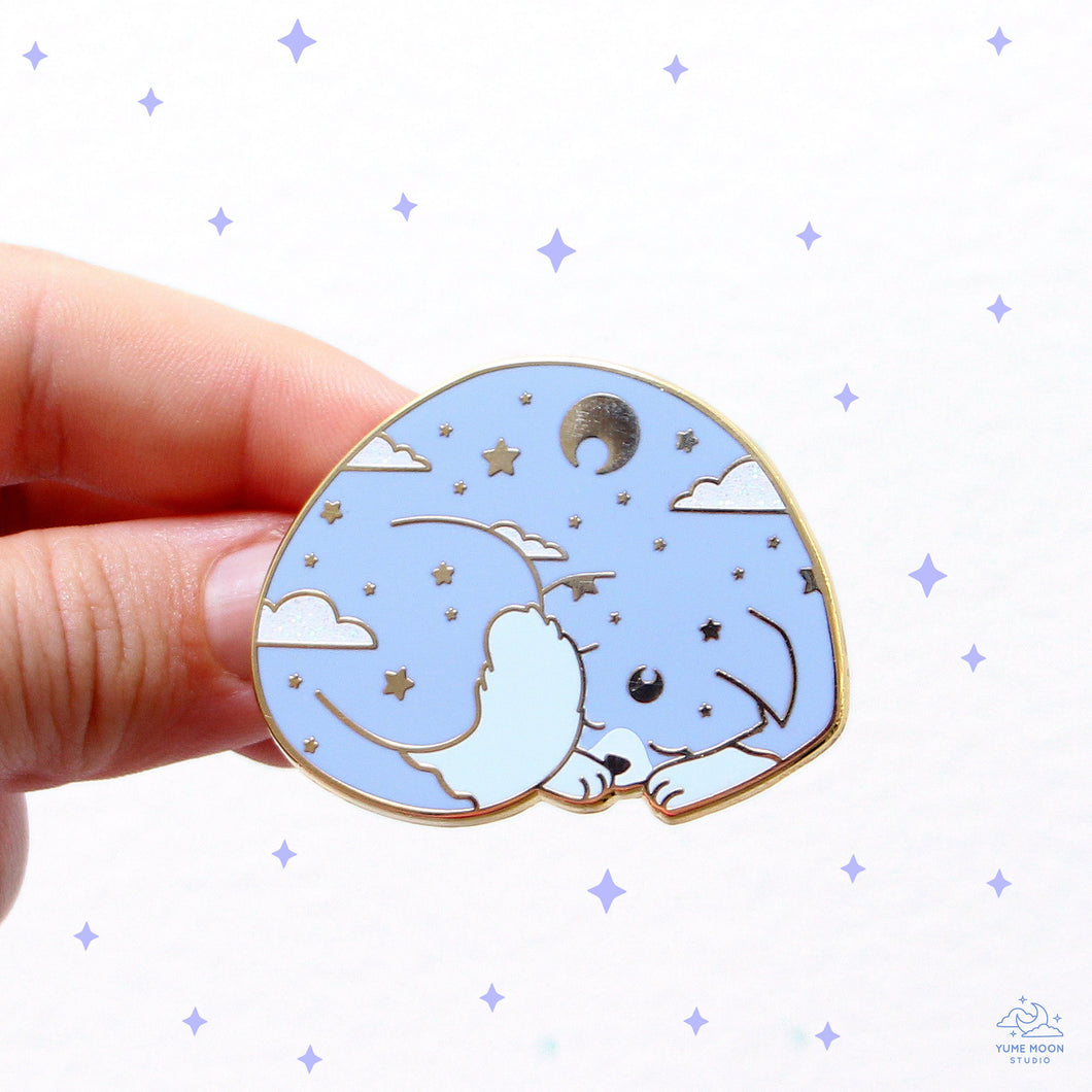 Blue Dreaming Cat Enamel Pin