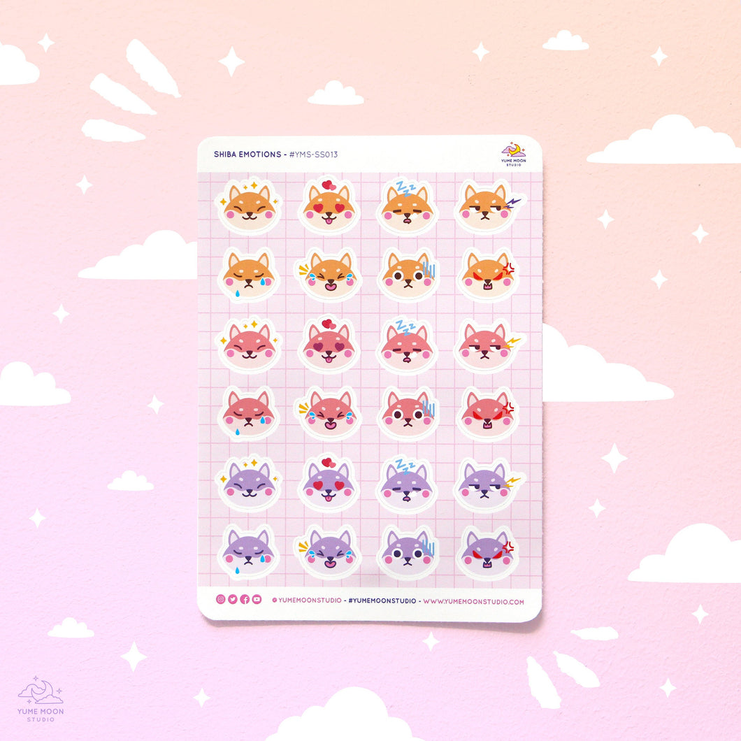 Shiba Emotions Sticker Sheet