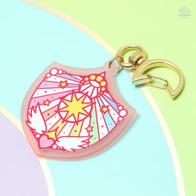 Load image into Gallery viewer, Star Shield Pink Frosted Acrylic Charm
