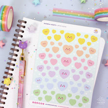 Load image into Gallery viewer, Rainbow Hearts Sticker Sheet

