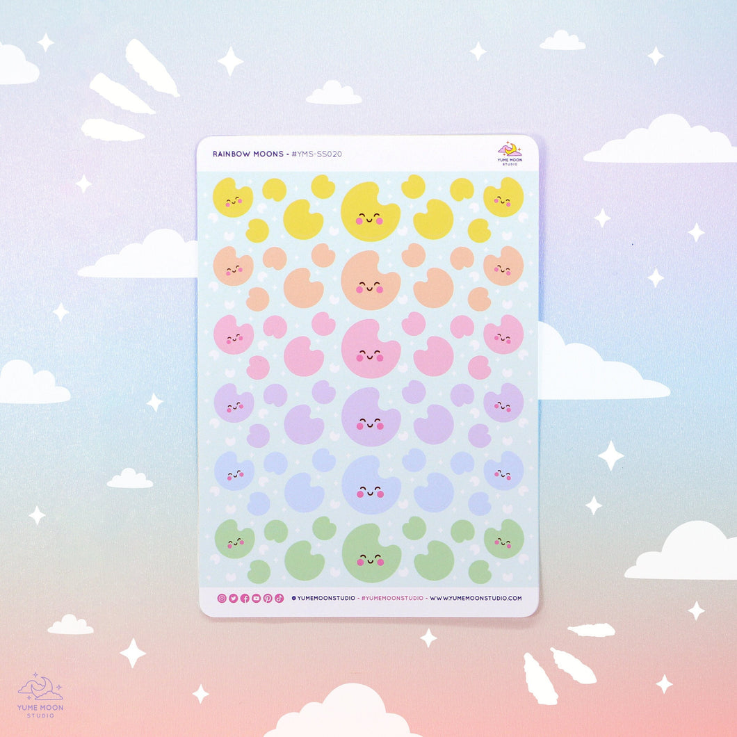 Rainbow Moons Sticker Sheet